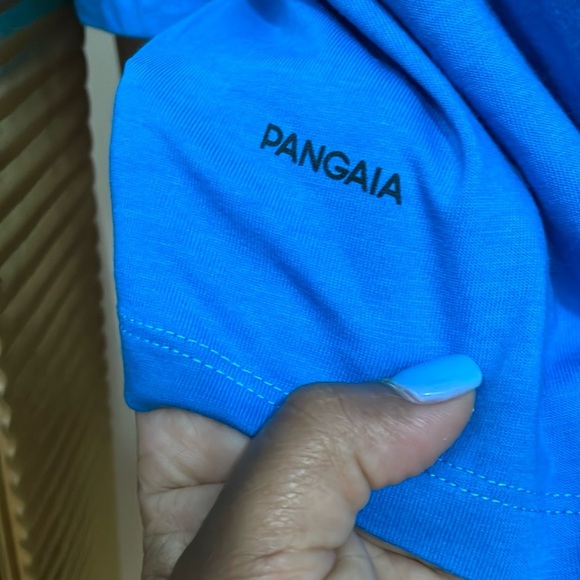 Pangaia Blue Boxy Crop T-Shirt Short Sleeve - Picture 6 of 13